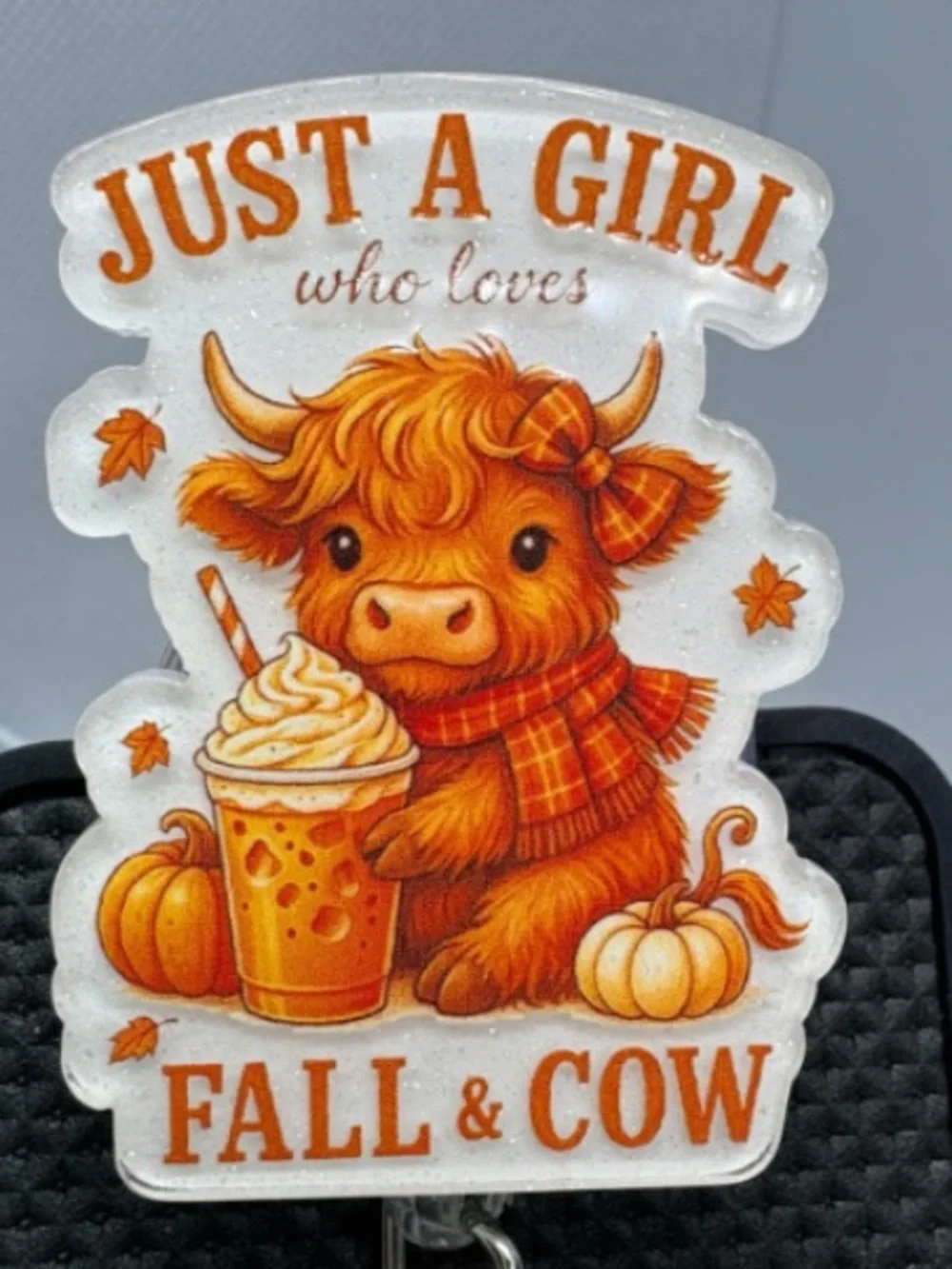 Seasonal Orange Cow Decorative Accent — Fall & Cow Design